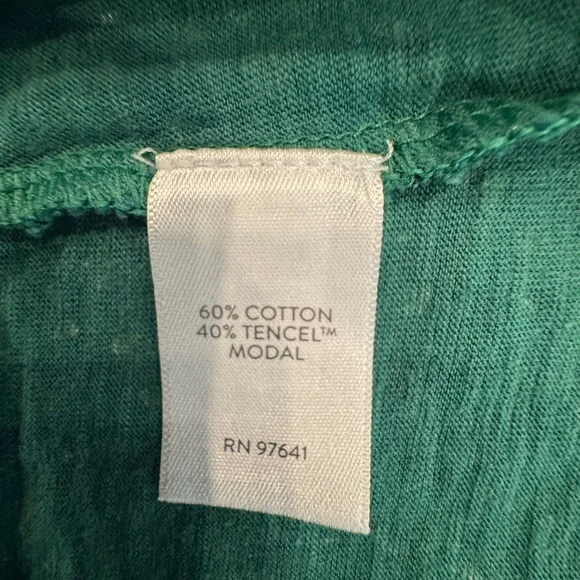 J. Jill Green Long Sleeve Smocked Top with Buttoned Collar - Picture 6 of 8